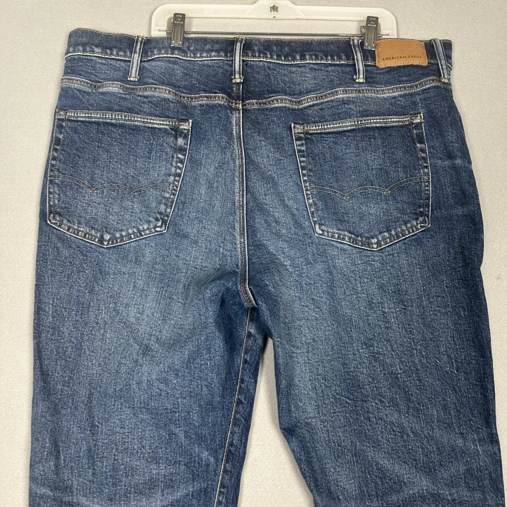 American Eagle Flex Jeans Mens 40X32 Blue Relaxed Straight Distressed Stretch